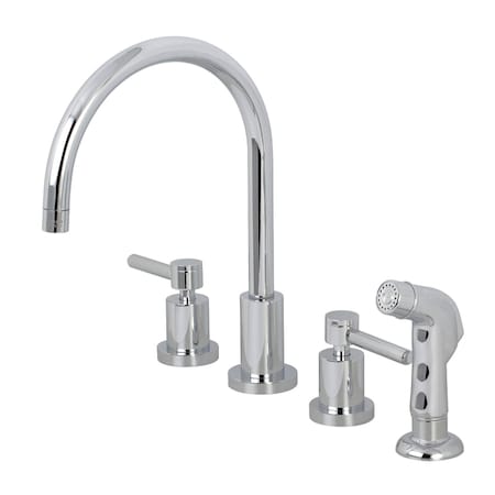 KS8721DL Widespread Kitchen Faucet, Polished Chrome